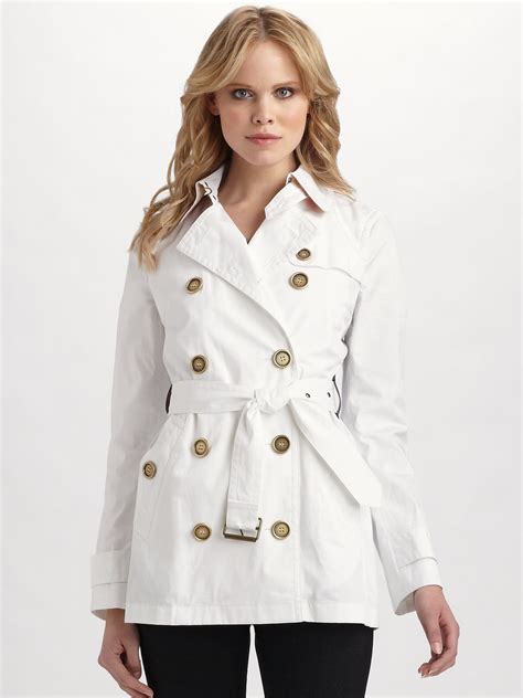 white trench coat burberry|burberry brit trench coat women's.